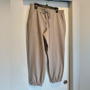 Nine West Cream Joggers with Elastic Waistband and Cuffs